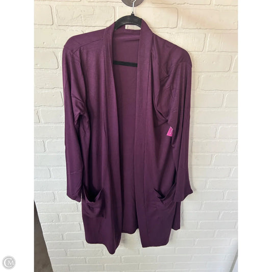 Cardigan By Zenana Outfitters In Purple, Size: 1x