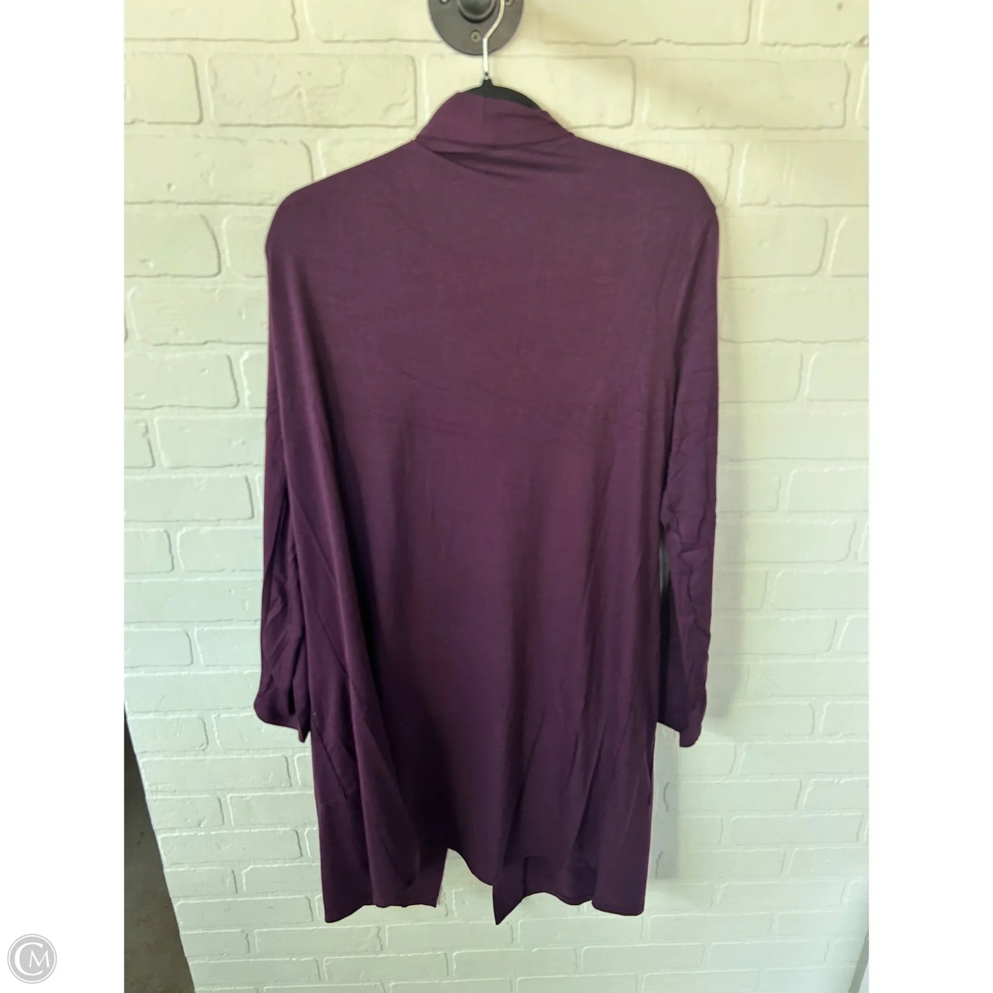 Cardigan By Zenana Outfitters In Purple, Size: 1x