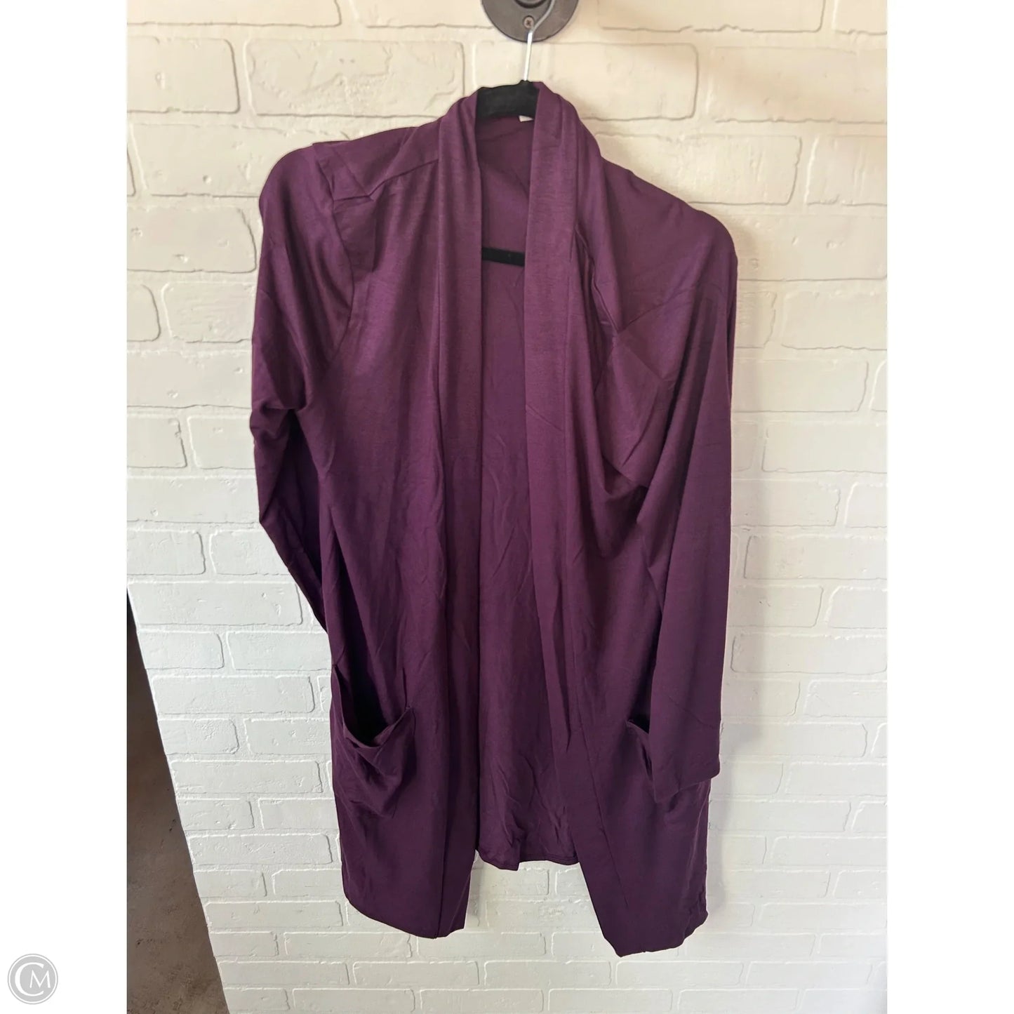 Cardigan By Zenana Outfitters In Purple, Size: 1x