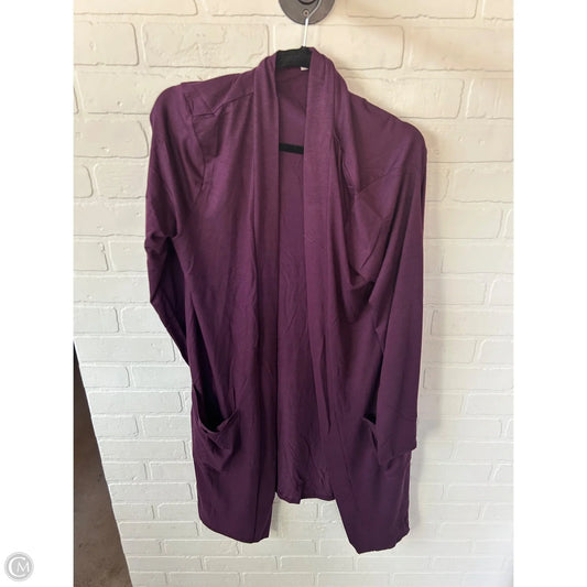Cardigan By Zenana Outfitters In Purple, Size: 1x