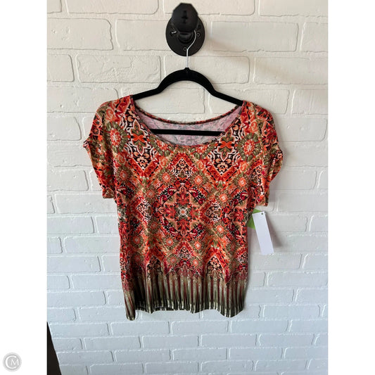 Top Short Sleeve By Dressbarn In Green & Orange, Size: S
