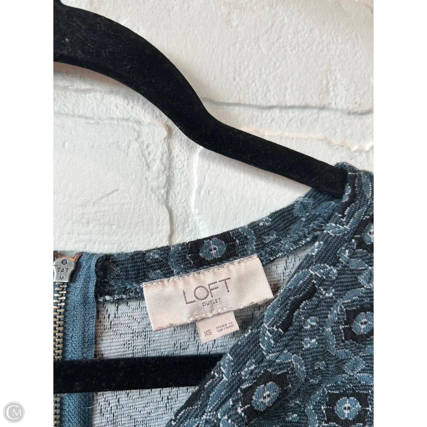 Dress Work By Loft In Black & Blue, Size: Xs