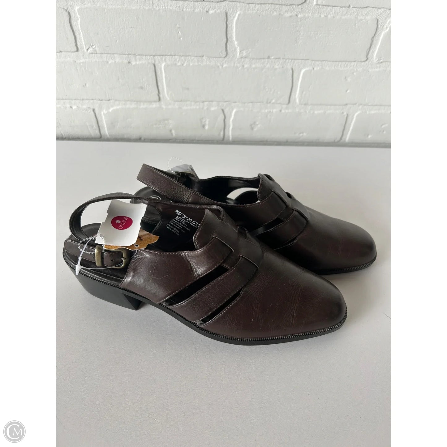 Sandals Heels Block By Cmc In Brown, Size: 10