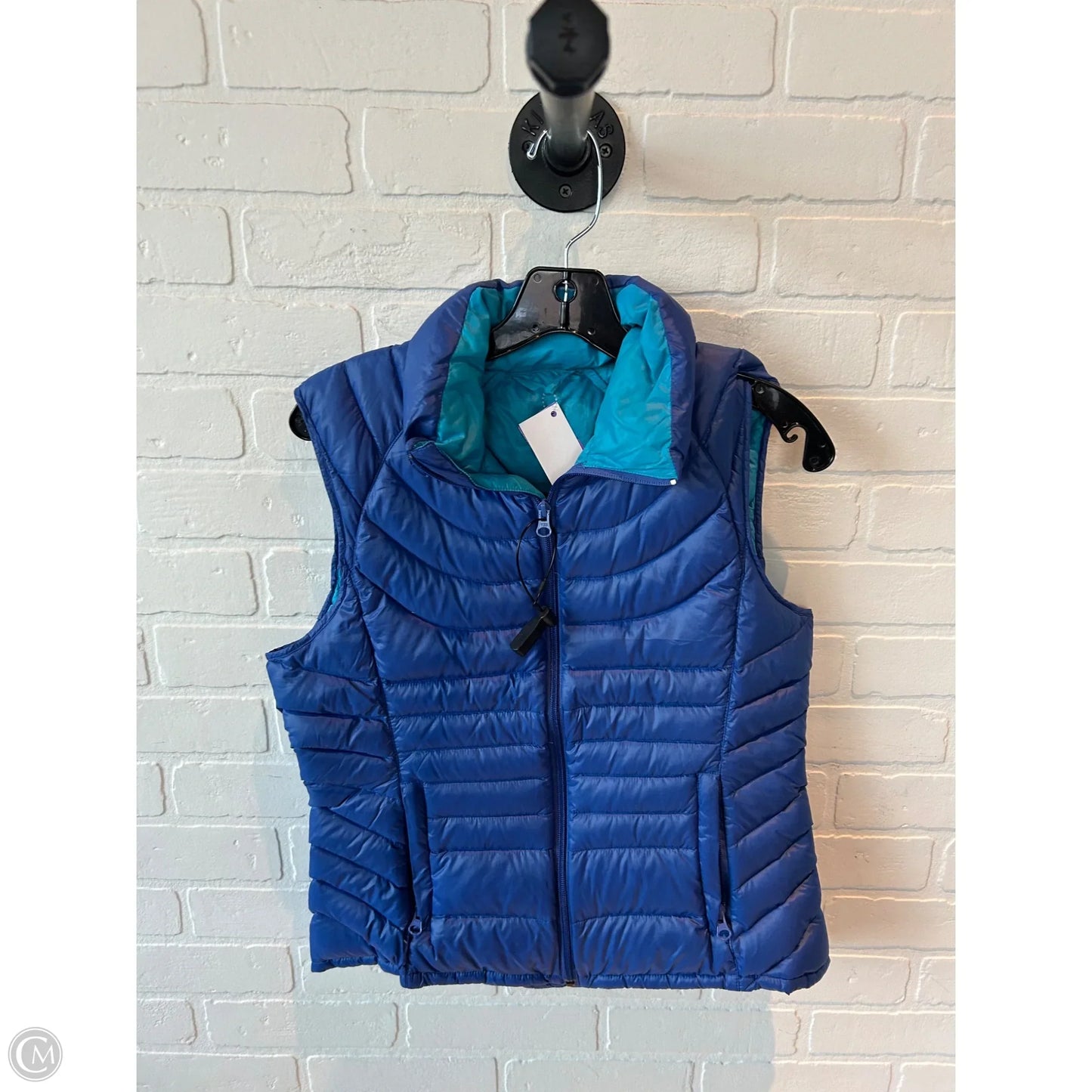Vest Puffer & Quilted By Bernardo In Blue, Size: M