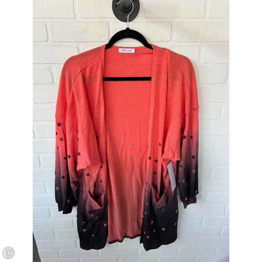 Cardigan By Clothes Mentor In Black & Orange, Size: M