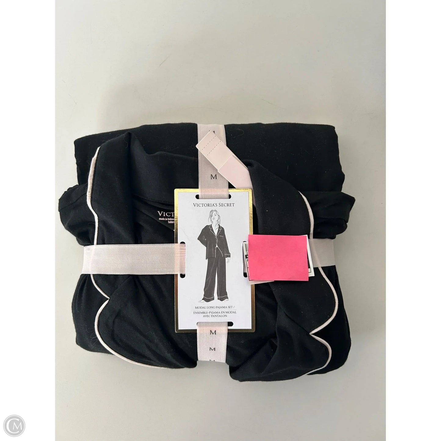 Pajamas 2pc By Victorias Secret In Black & White, Size: M