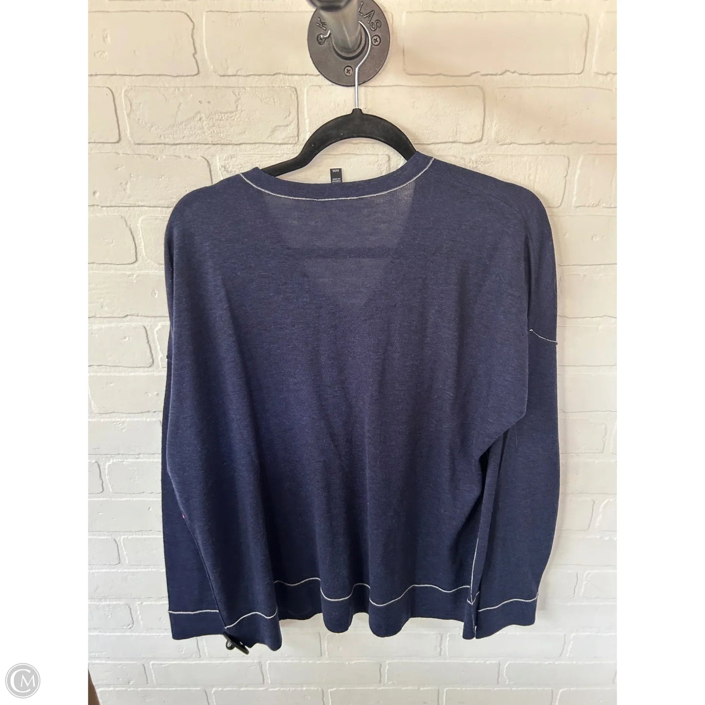 Sweater By Eileen Fisher In Blue & White, Size: M