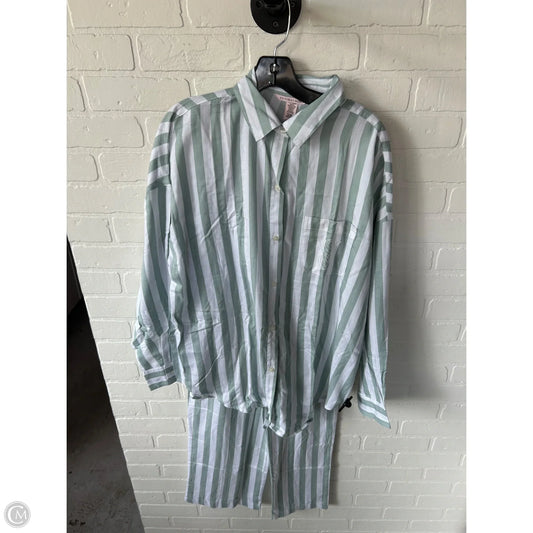 Pajamas 2pc By Victorias Secret In Green & White, Size: S