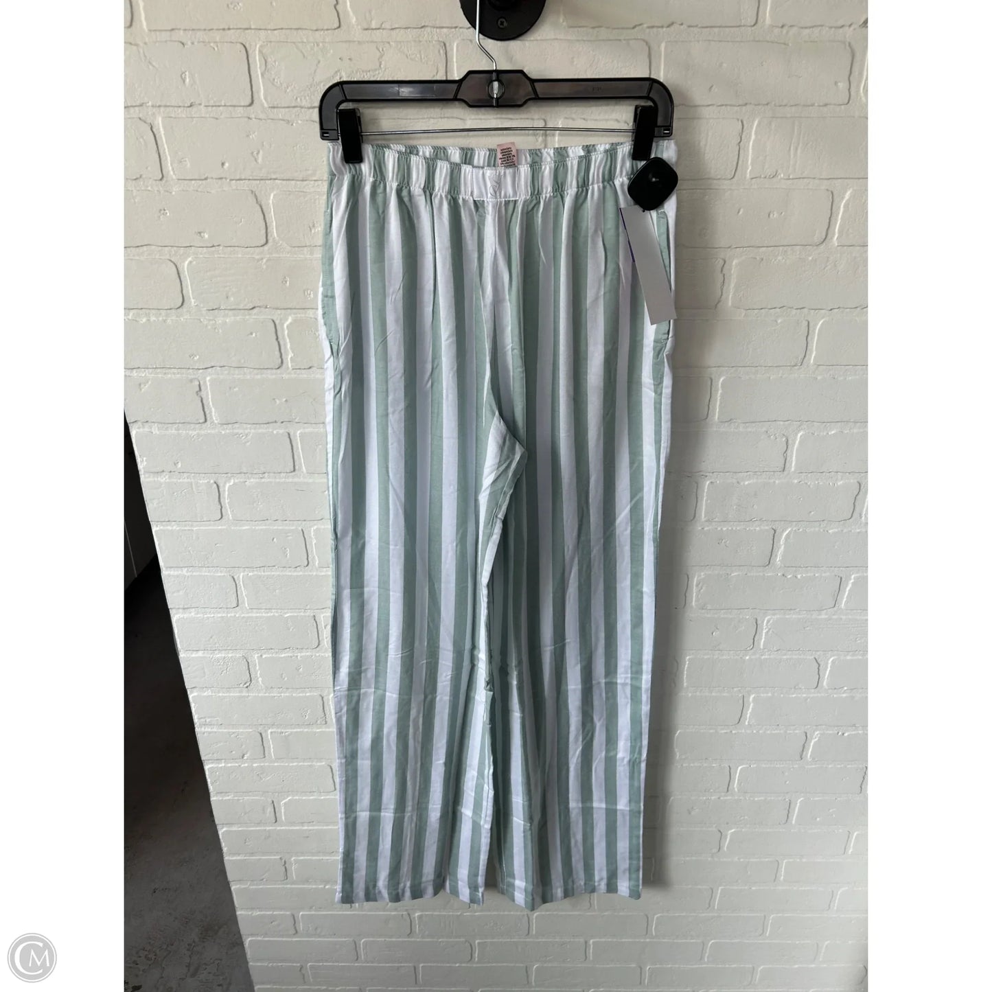 Pajamas 2pc By Victorias Secret In Green & White, Size: S