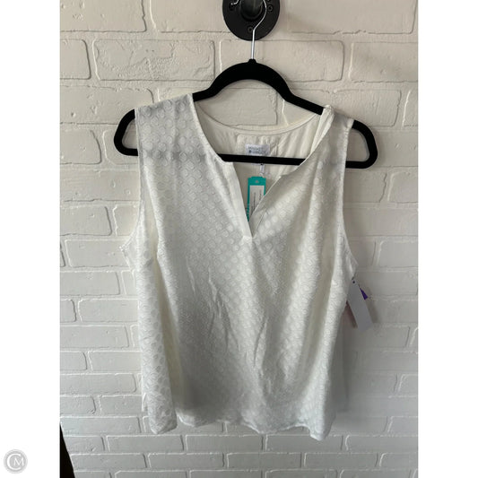 Top Sleeveless By Market & Spruce In White, Size: 2x
