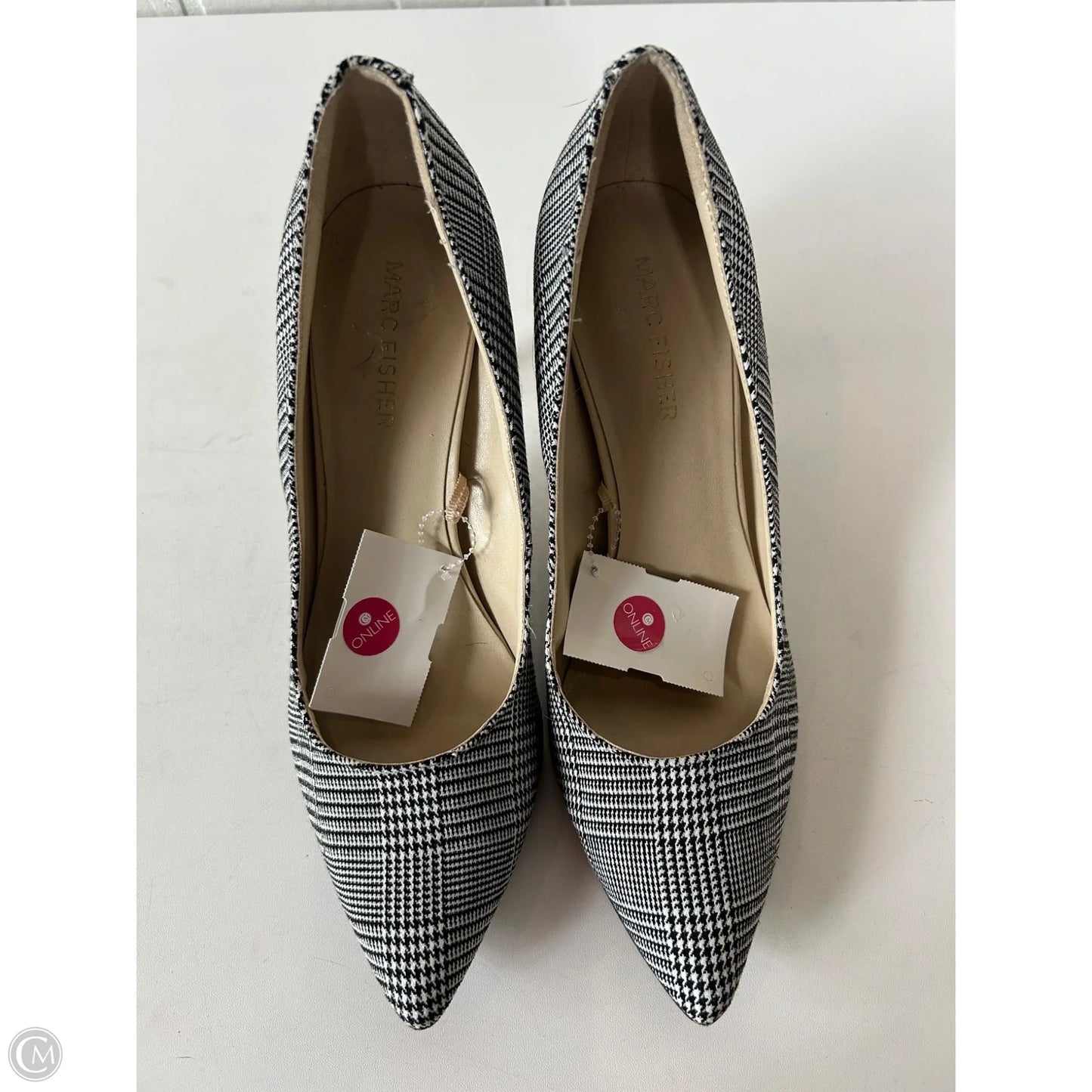 Shoes Heels Stiletto By Marc Fisher In Black & White, Size: 7