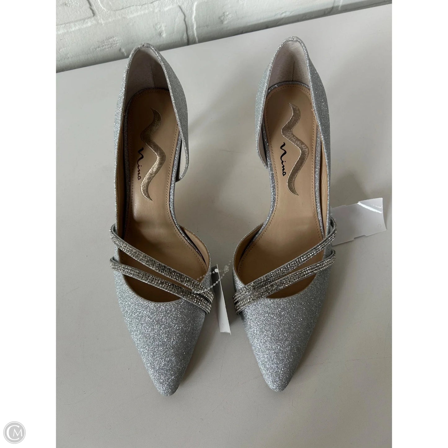 Shoes Heels Stiletto By Mia In Silver, Size: 8.5