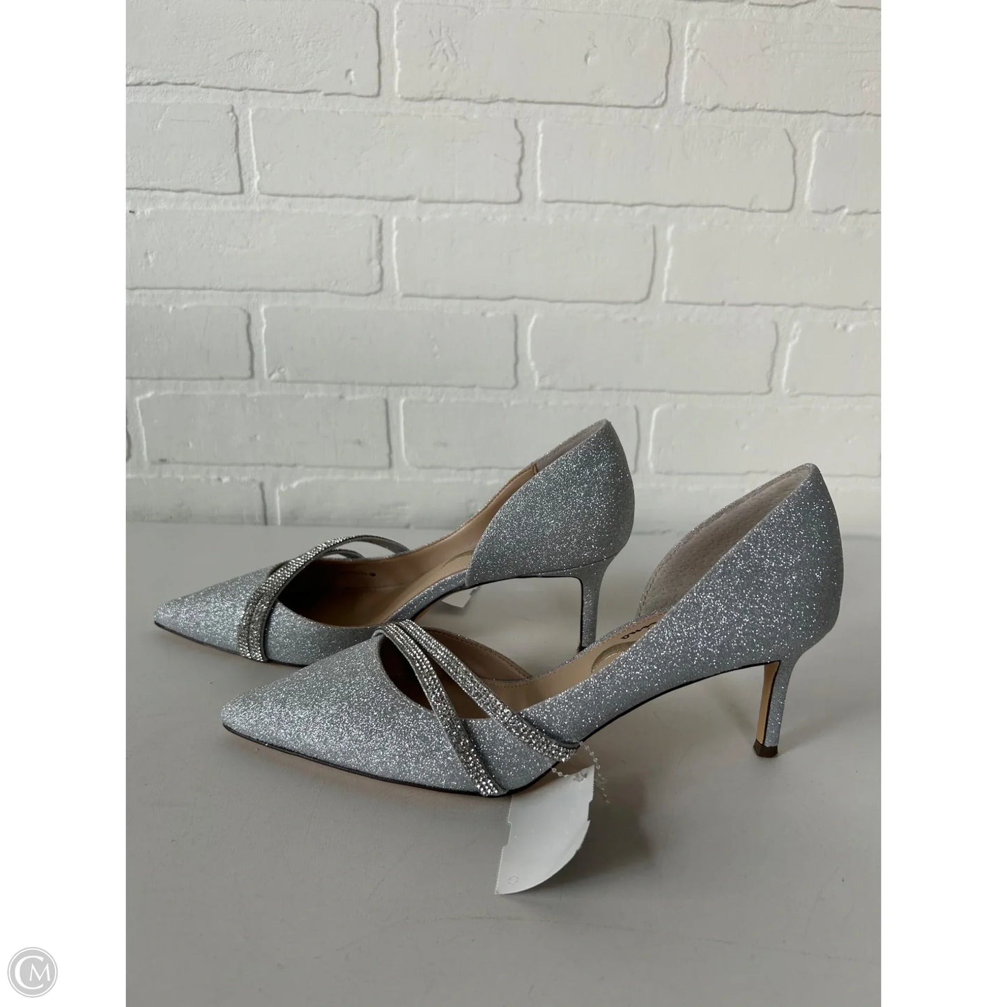 Shoes Heels Stiletto By Mia In Silver, Size: 8.5