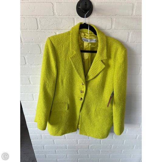 Blazer By Zara In Green & Yellow, Size: Xl