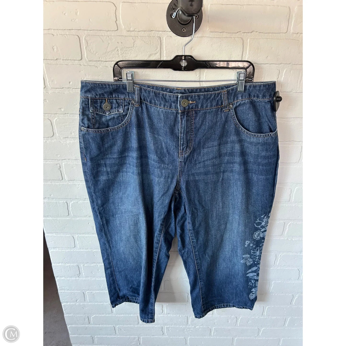 Jeans Cropped By Coldwater Creek In Blue Denim, Size: 18