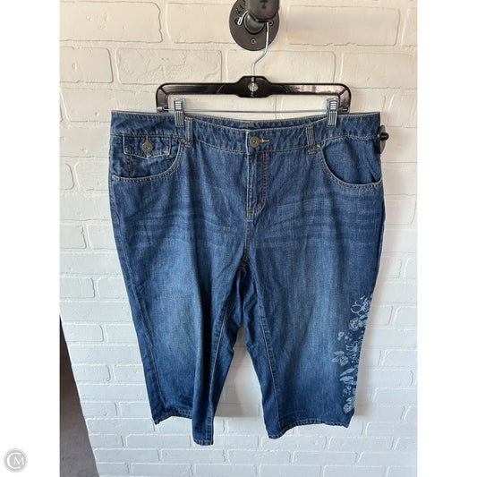 Jeans Cropped By Coldwater Creek In Blue Denim, Size: 18