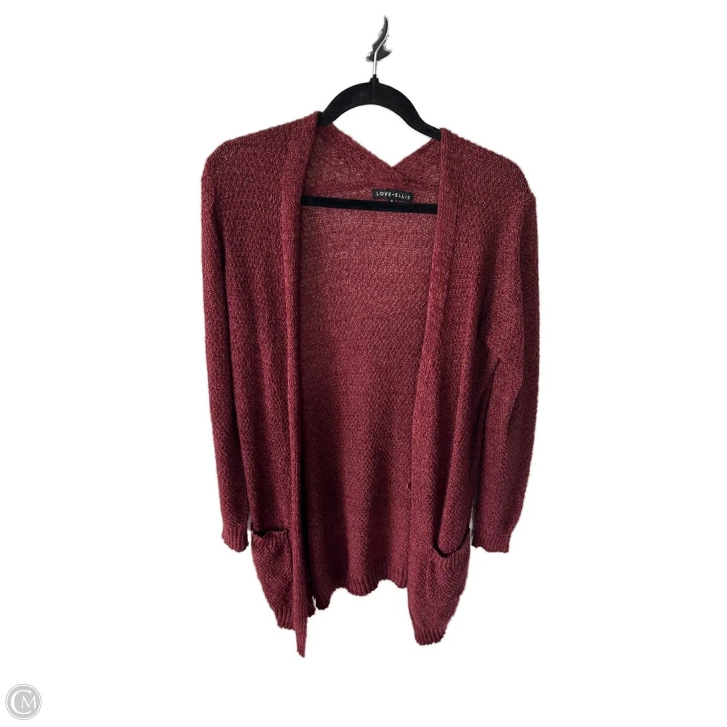 Sweater Cardigan By Clothes Mentor In Maroon, Size: M