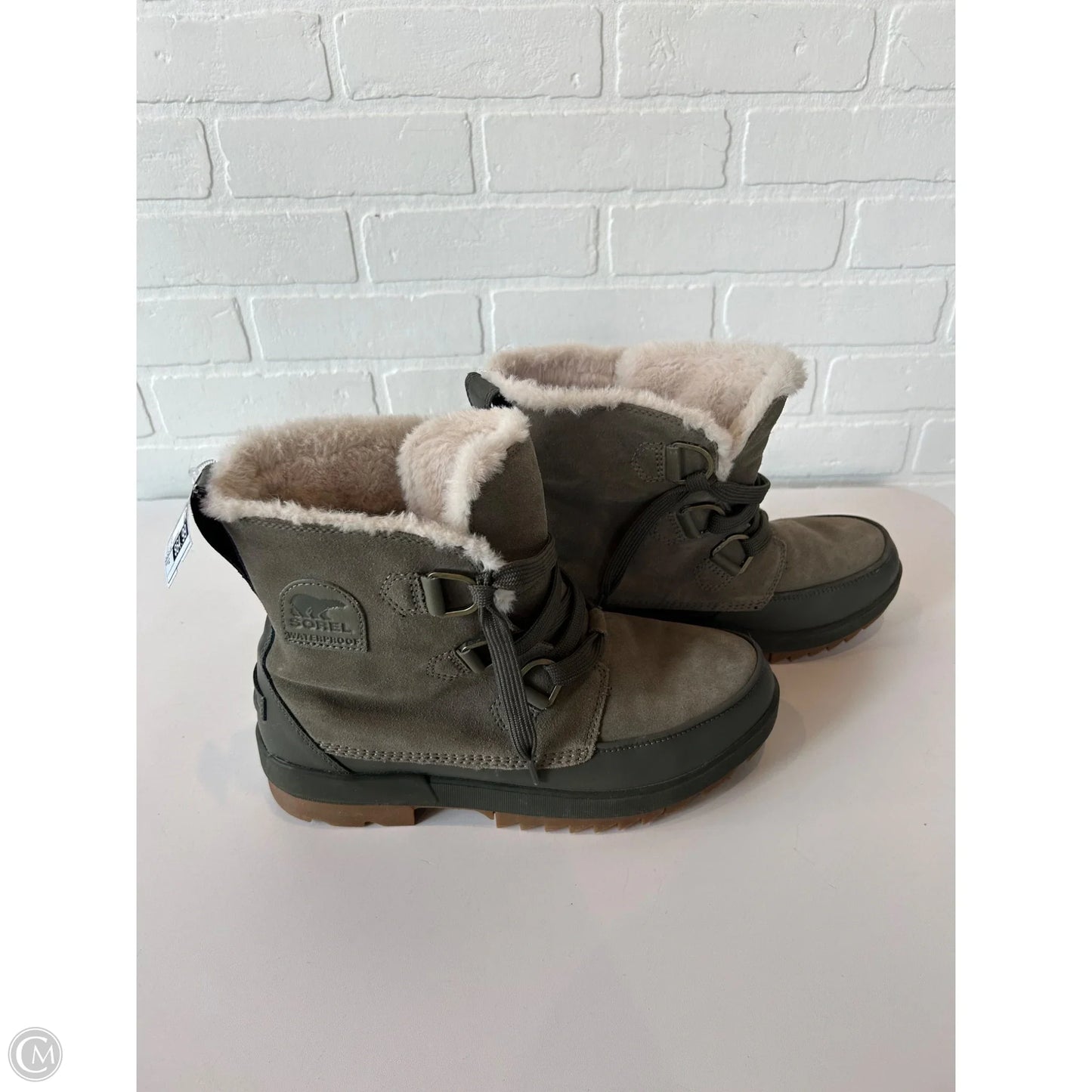 Boots Snow By Sorel In Green & Grey, Size: 12
