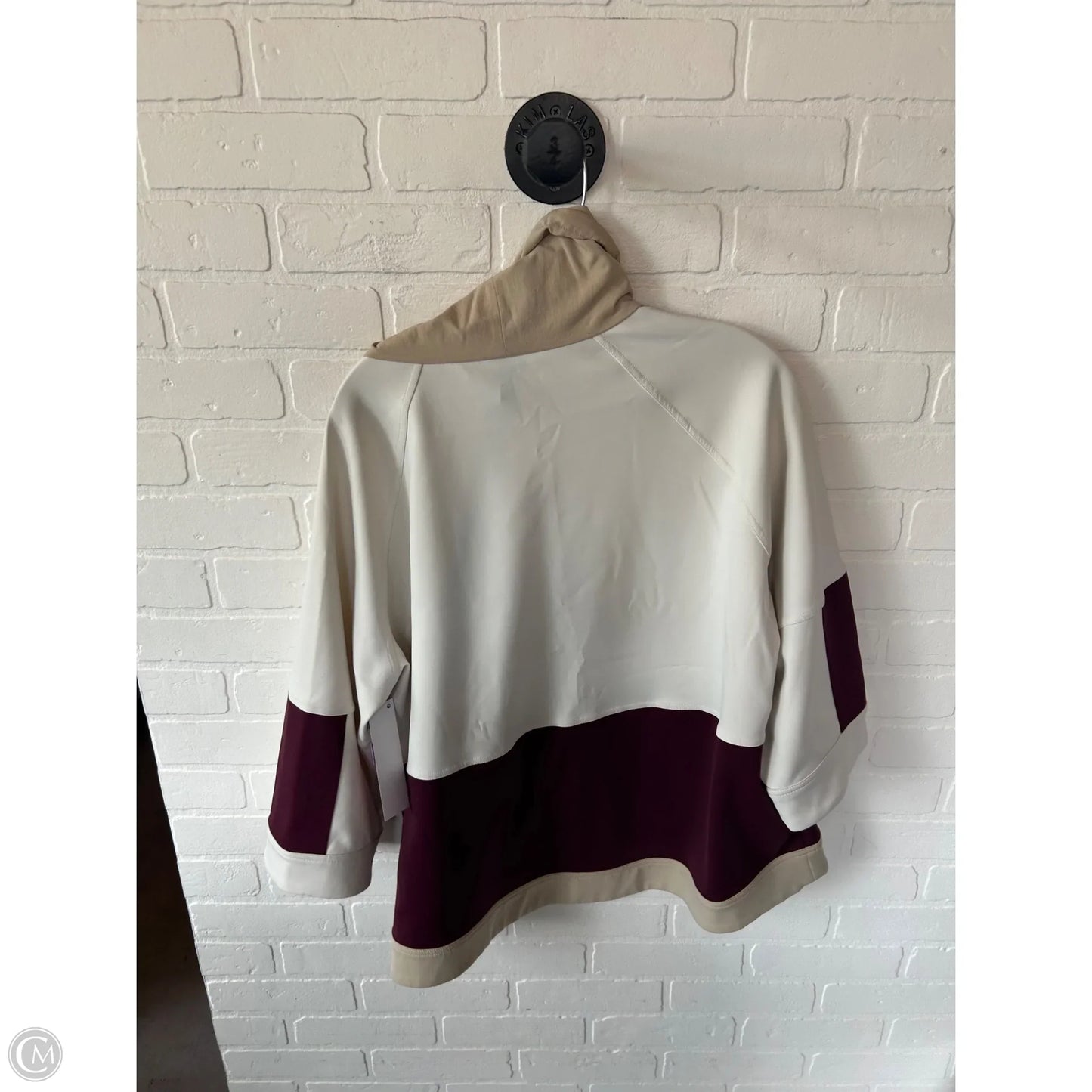 Athletic Sweatshirt Hoodie By Sweaty Betty In Tan & White, Size: S