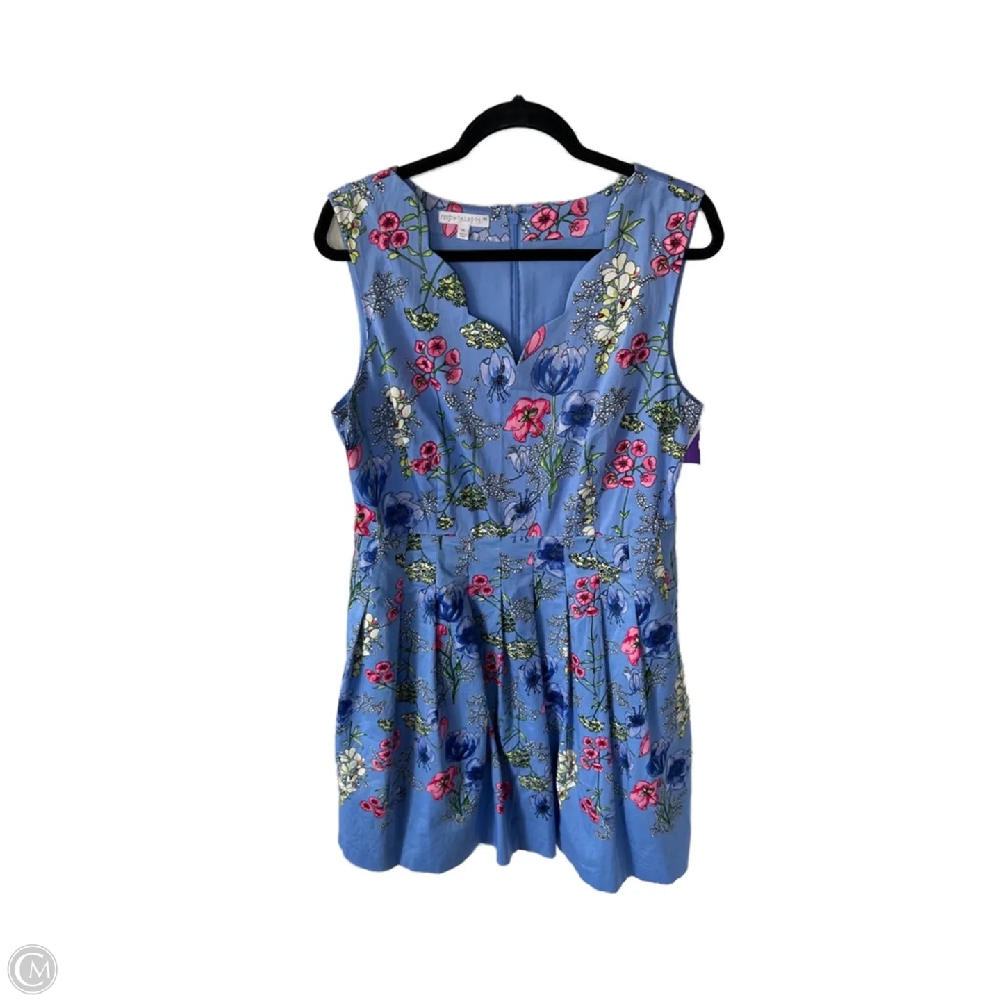 Dress Party Short By Talbots In Blue & Pink, Size: L