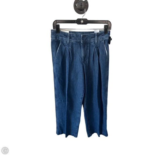 Jeans Wide Leg By Banana Republic In Blue Denim, Size: 2p