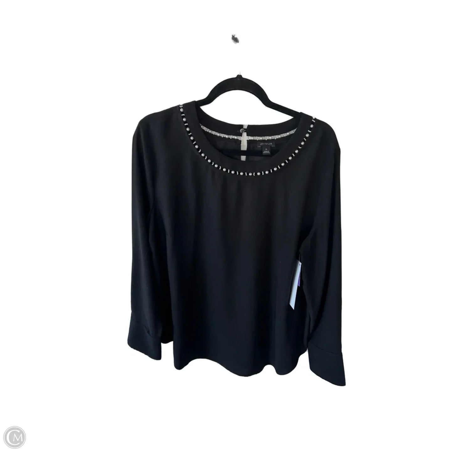 Top Long Sleeve By Ann Taylor In Black & White, Size: Xl