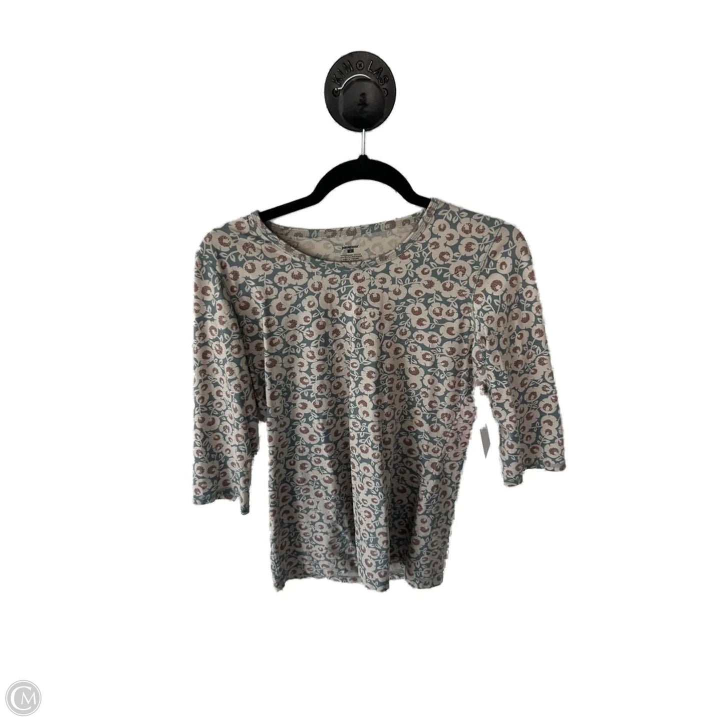 Top 3/4 Sleeve Basic By Patagonia In Green & Tan, Size: S