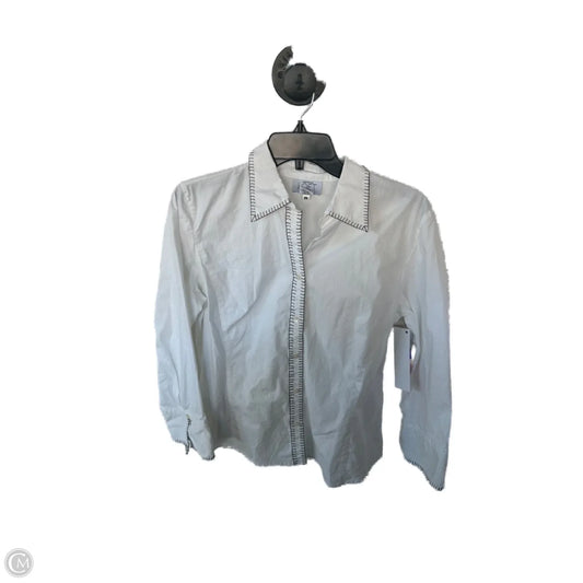 Top Long Sleeve By Ann Taylor In White, Size: L