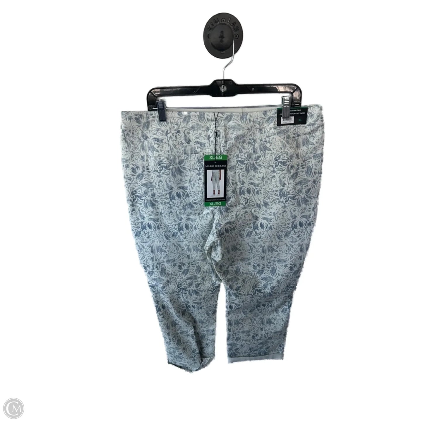 Capris By Mario Serrani In Blue & White, Size: 16