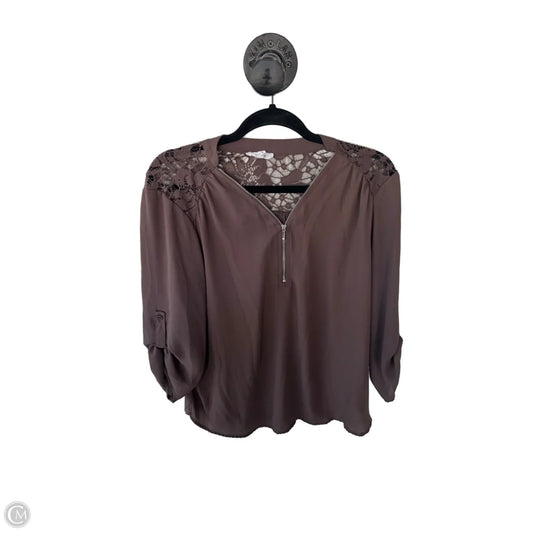 Top 3/4 Sleeve By Maurices In Brown, Size: L