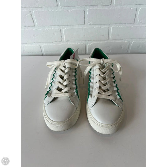 Shoes Designer By Tory Burch In Green & White, Size: 10