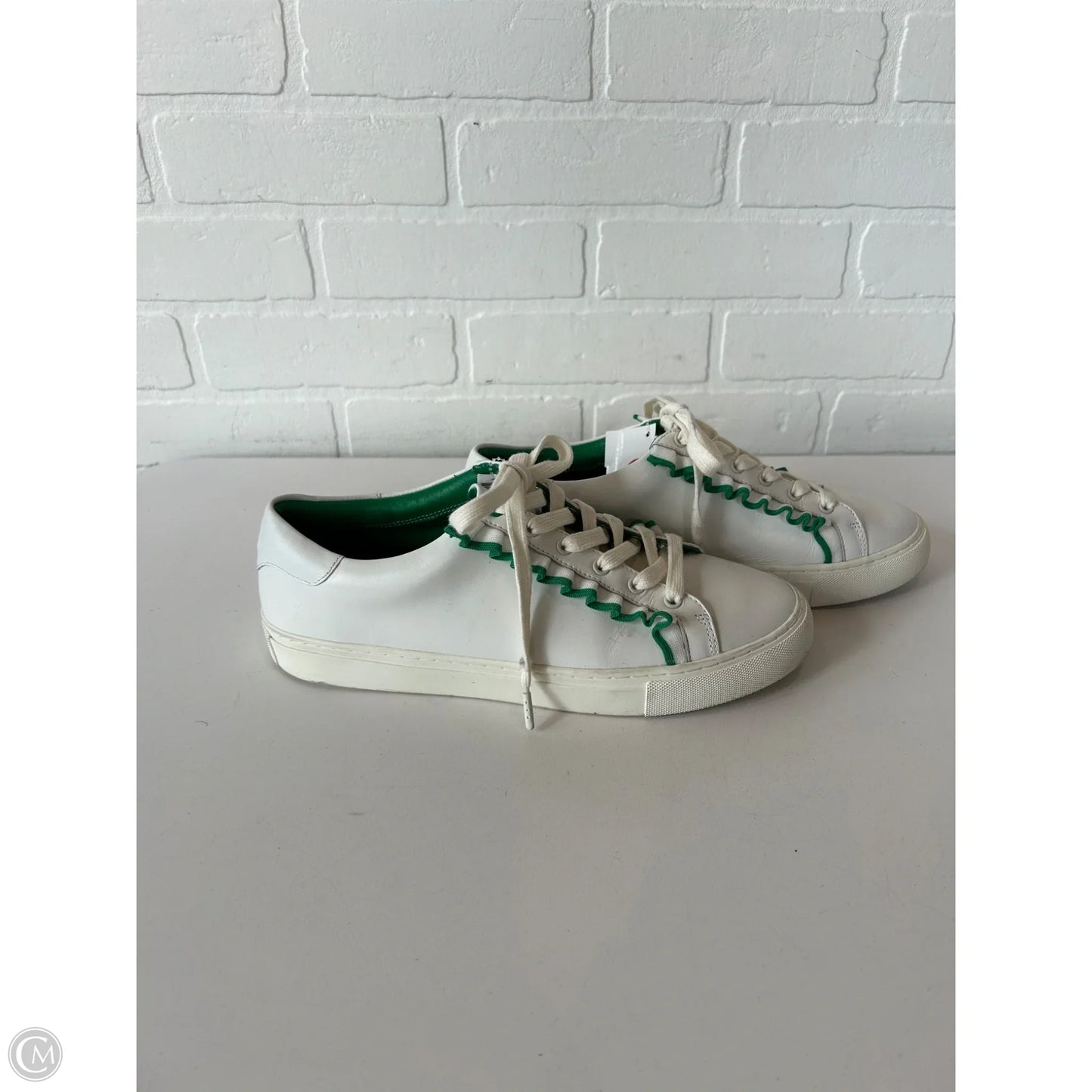 Shoes Designer By Tory Burch In Green & White, Size: 10