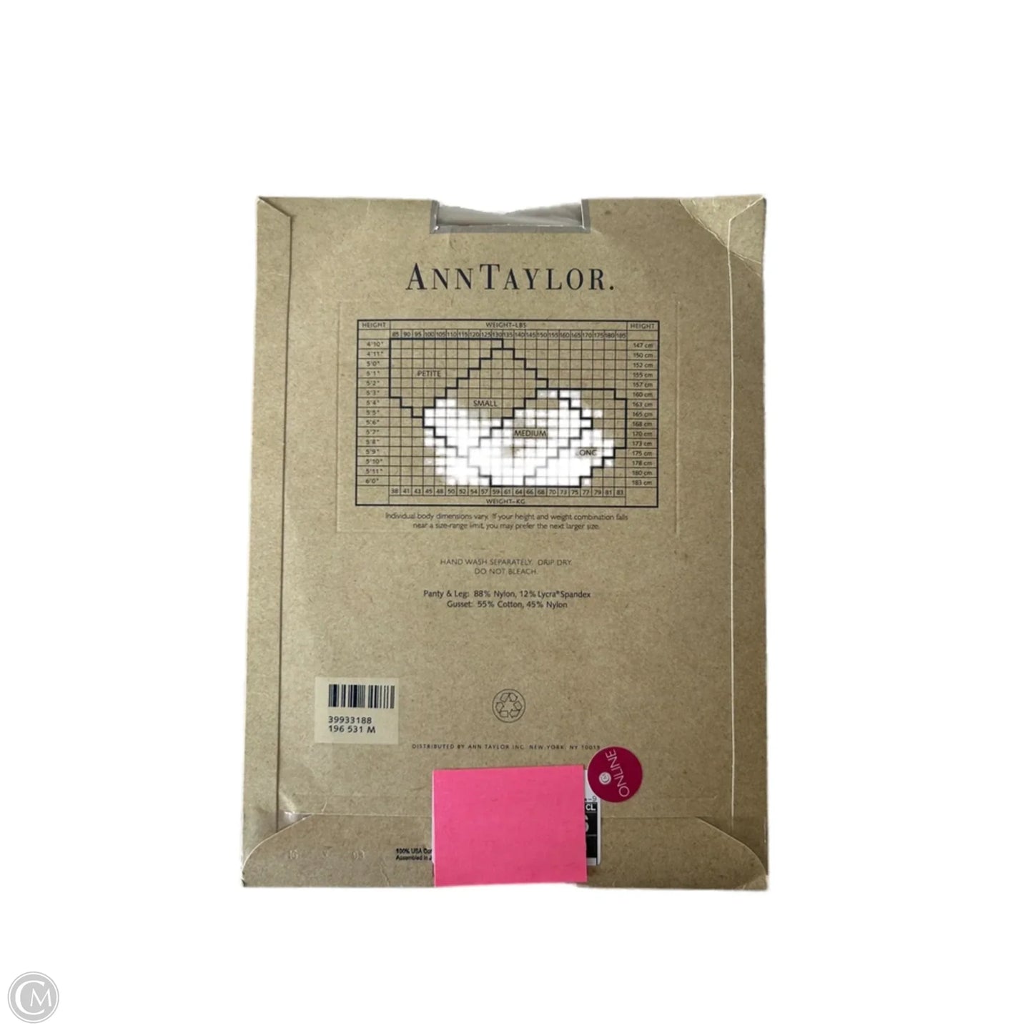 Pantyhose By Ann Taylor In Tan, Size: M