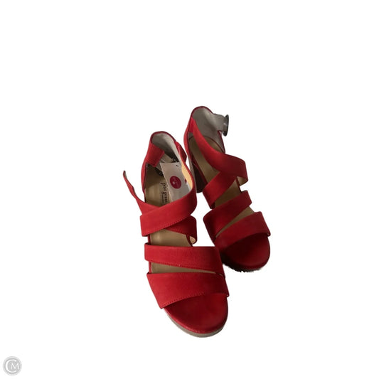 Sandals Heels Block By Paul Green In Red, Size: 7.5