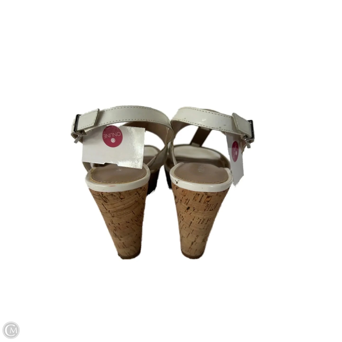 Sandals Heels Wedge By Arturo Chiang In Tan & White, Size: 6