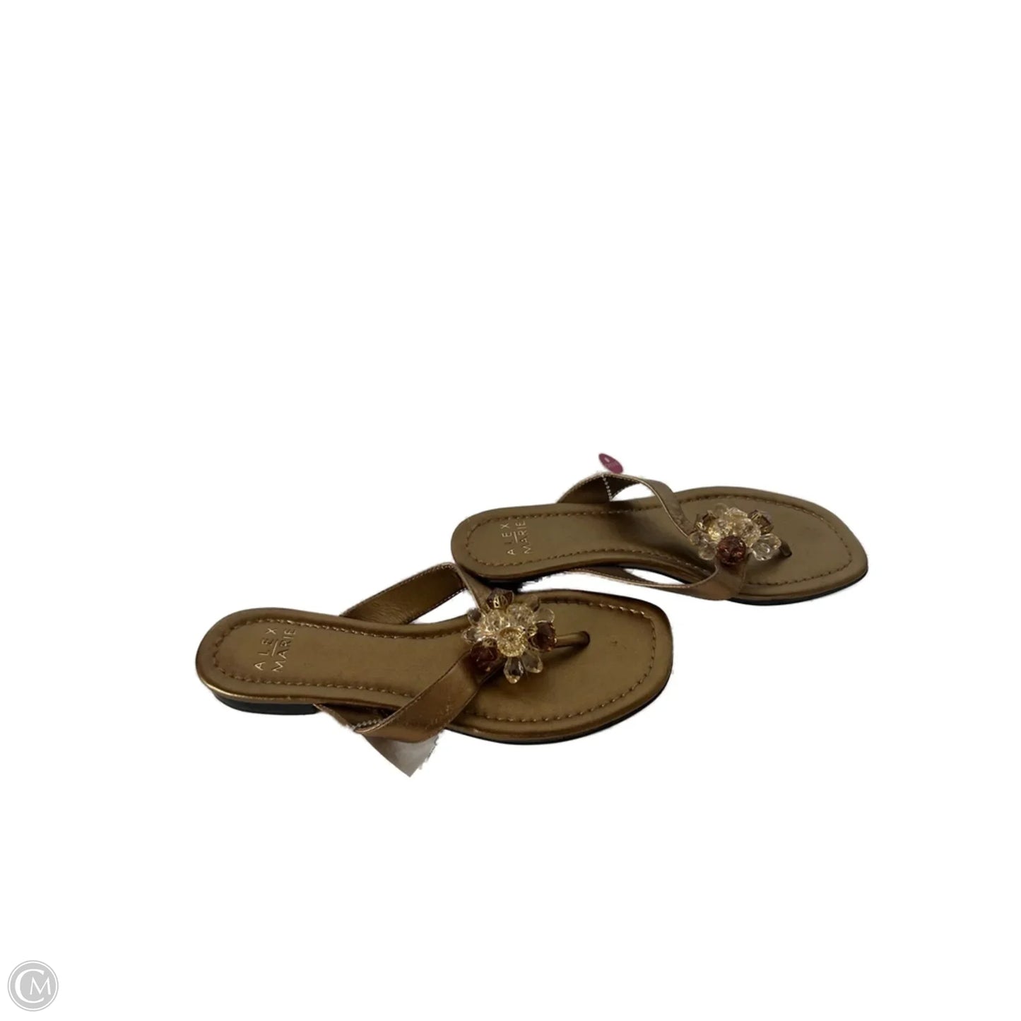 Sandals Flip Flops By Alex Marie In Gold, Size: 6