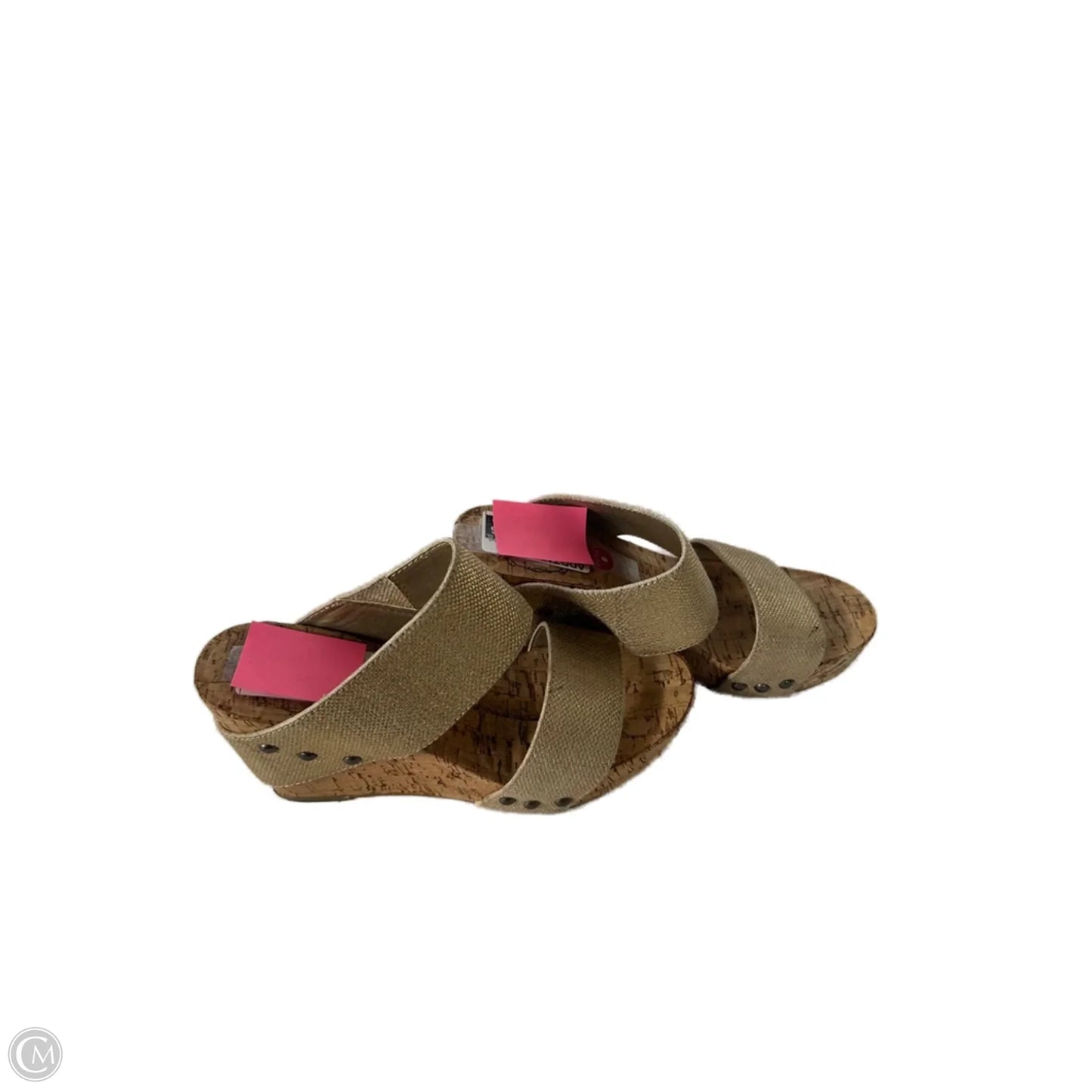 Sandals Heels Wedge By Lucky Brand In Gold & Tan, Size: 6