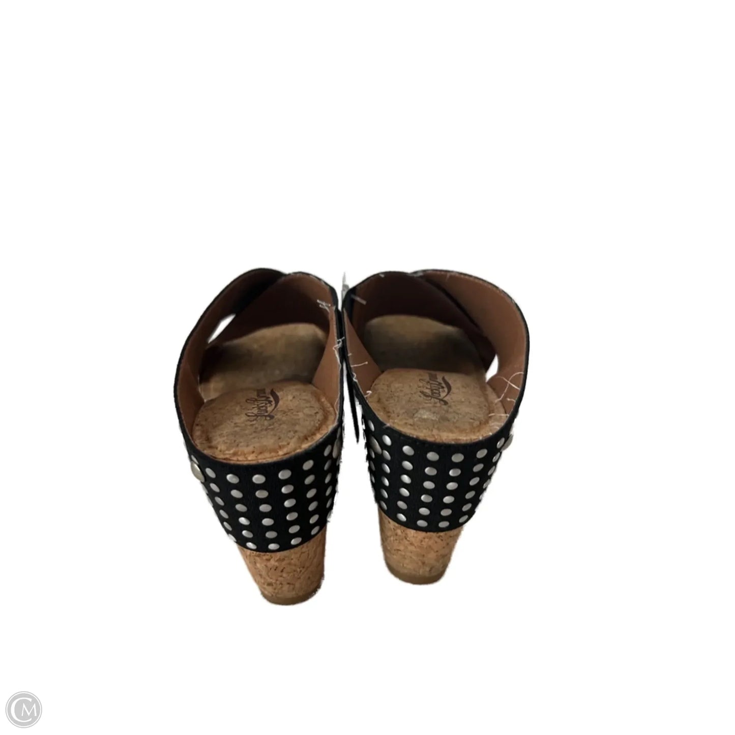 Sandals Heels Wedge By Lucky Brand In Black & Silver, Size: 6.5