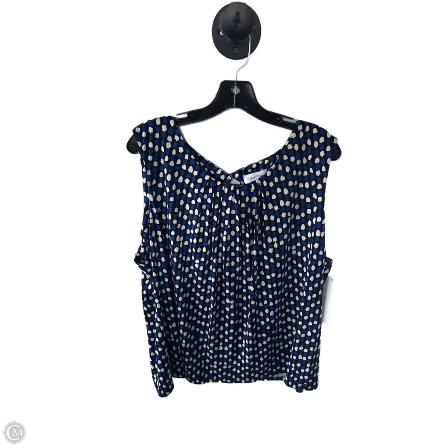 Top Sleeveless By Calvin Klein In Black & Blue, Size: 3x