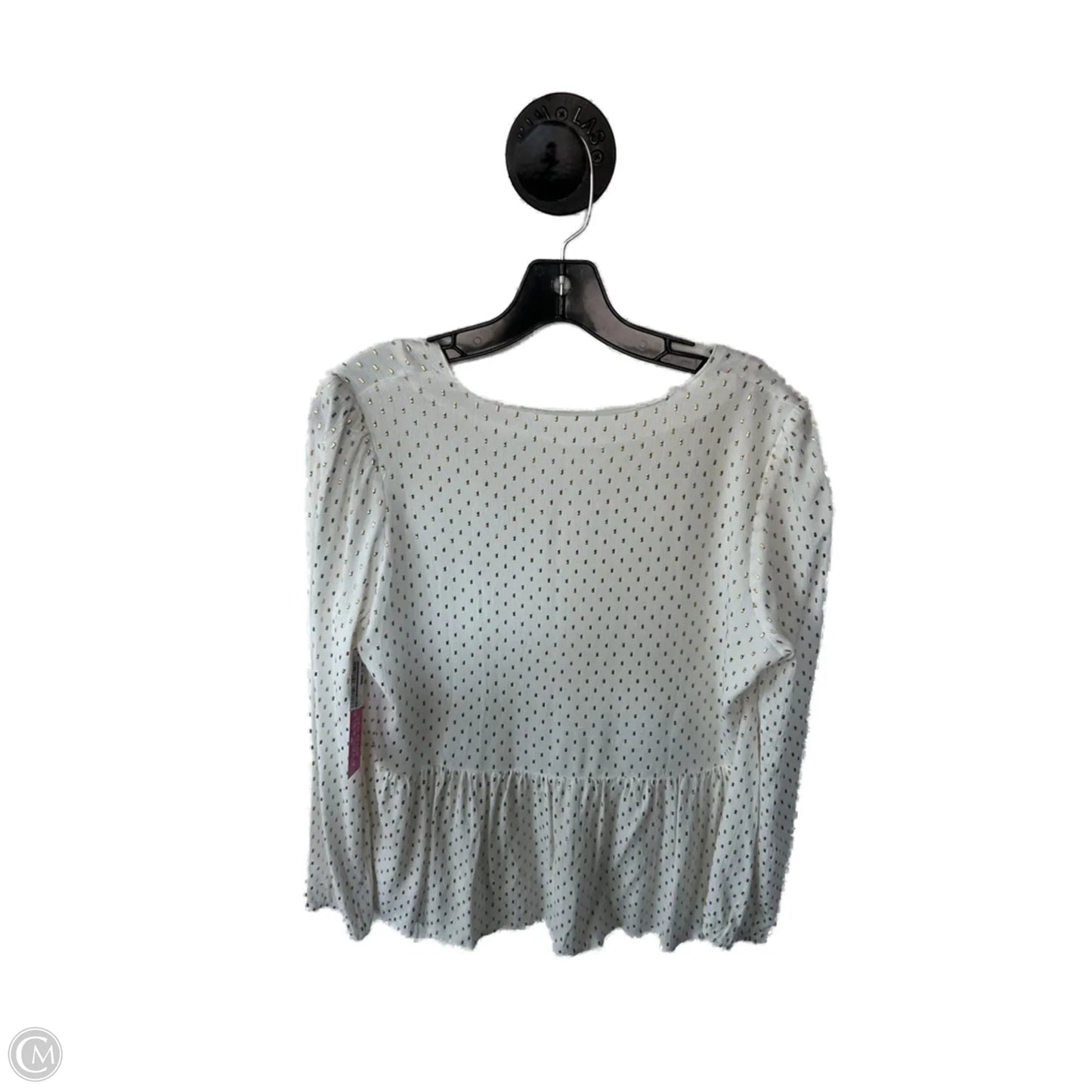 Top Long Sleeve By Cme In Gold & White, Size: M
