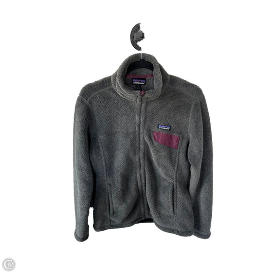 Jacket Fleece By Patagonia In Grey & Red, Size: M