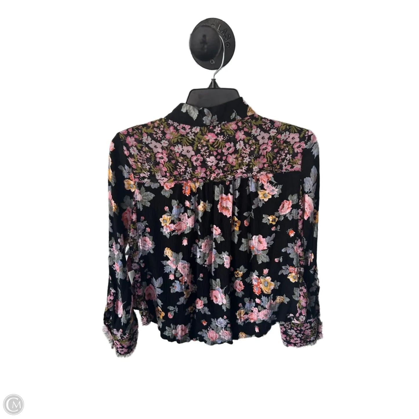 Top Long Sleeve By Free People In Black & Pink, Size: Xs