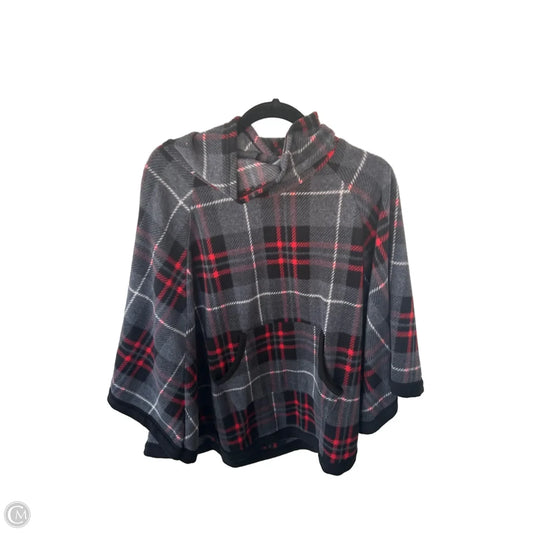 Poncho By Cuddl Duds In Grey & Red, Size: L