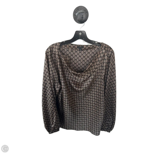 Top Long Sleeve By Ann Taylor In Black & Brown, Size: Xl
