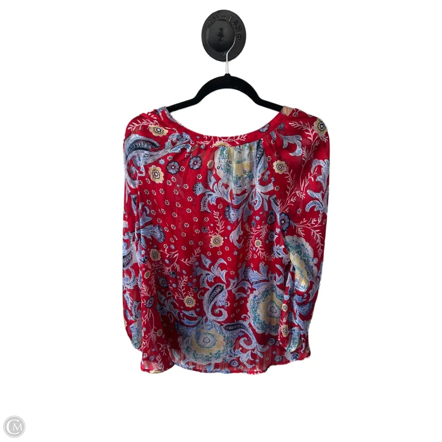Top Long Sleeve By Style And Company In Blue & Red, Size: M