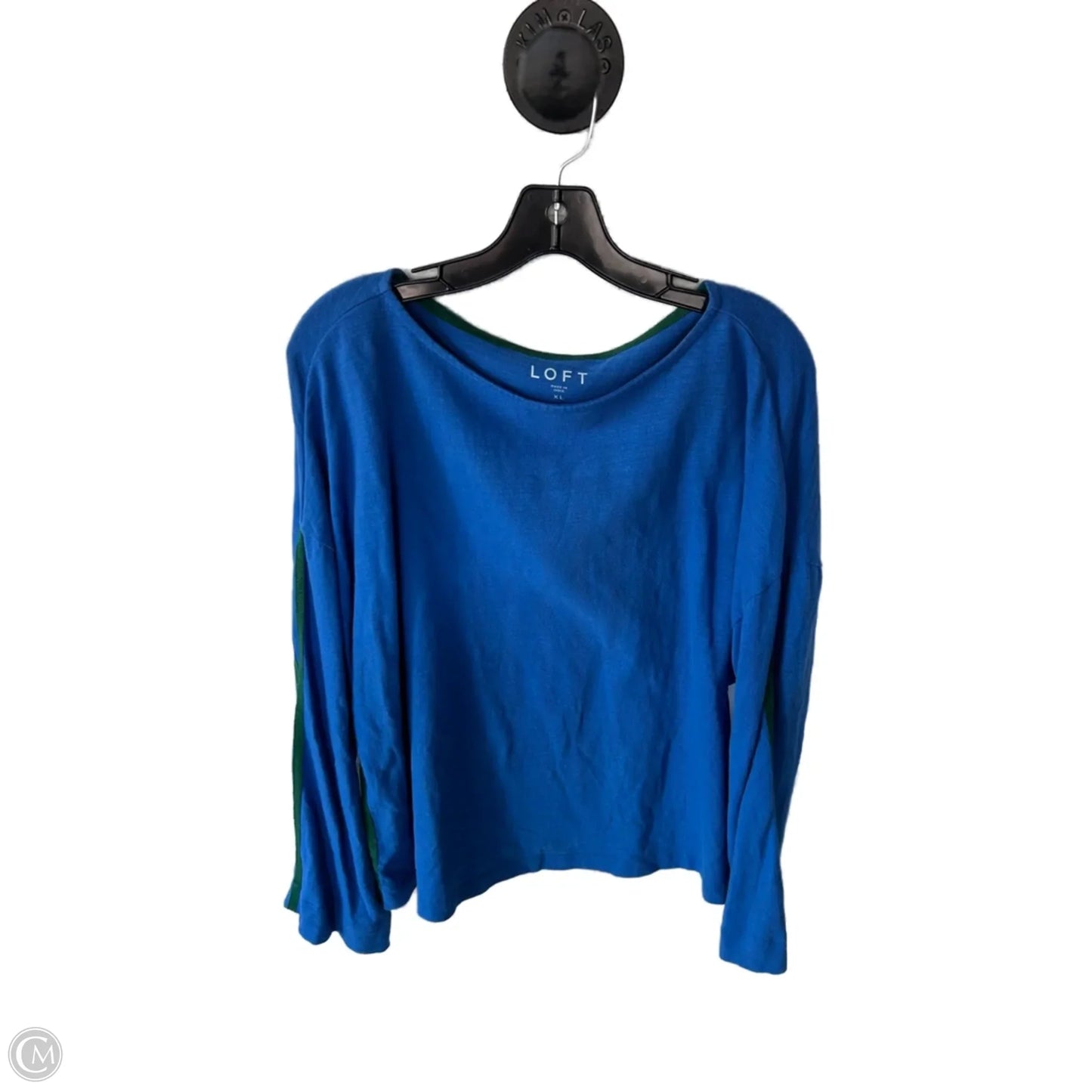 Top Long Sleeve By Loft In Blue & Green, Size: Xl