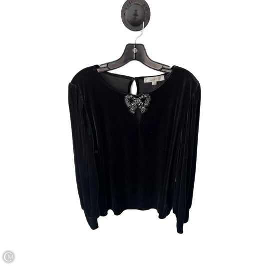 Top Long Sleeve By Loft In Black, Size: Xl