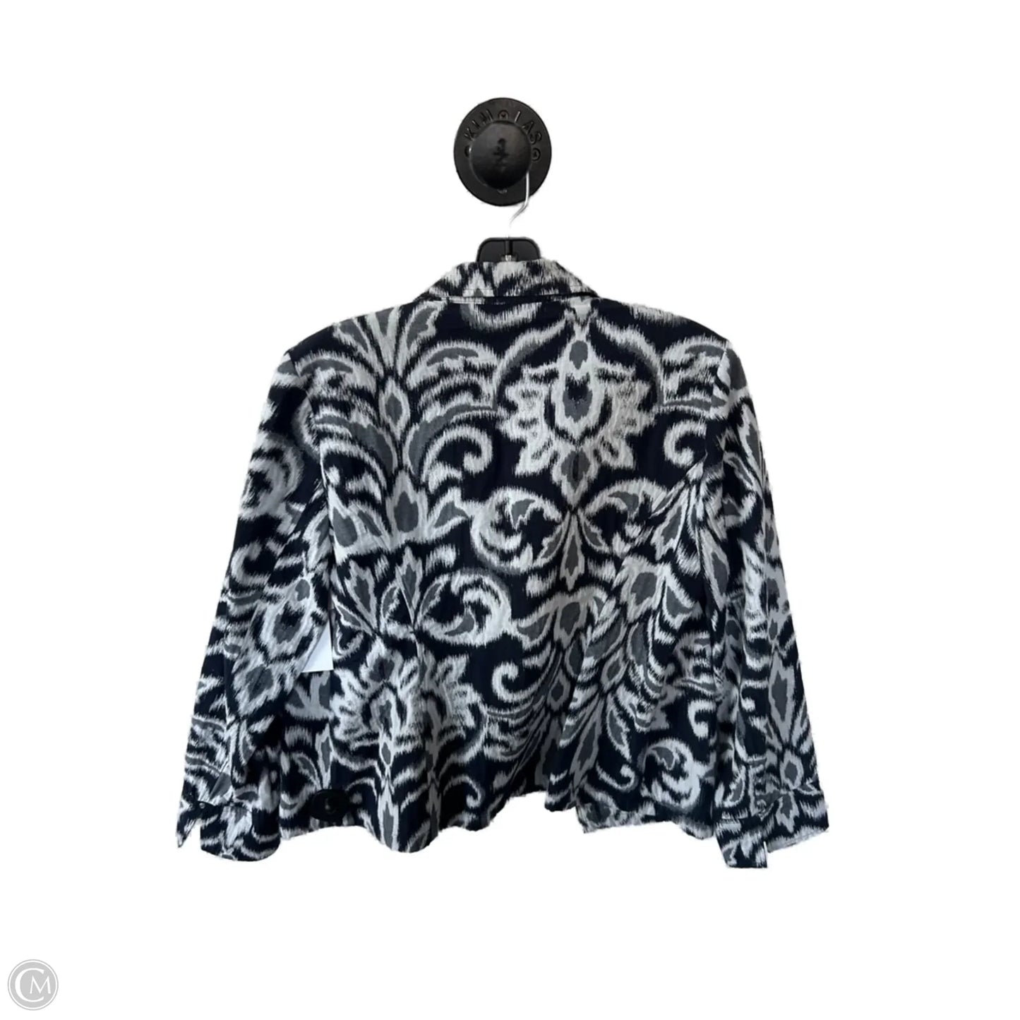 Blazer By Chicos In Blue & White, Size: M