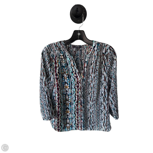 Top 3/4 Sleeve By Not Your Daughters Jeans In Blue & White, Size: Xs