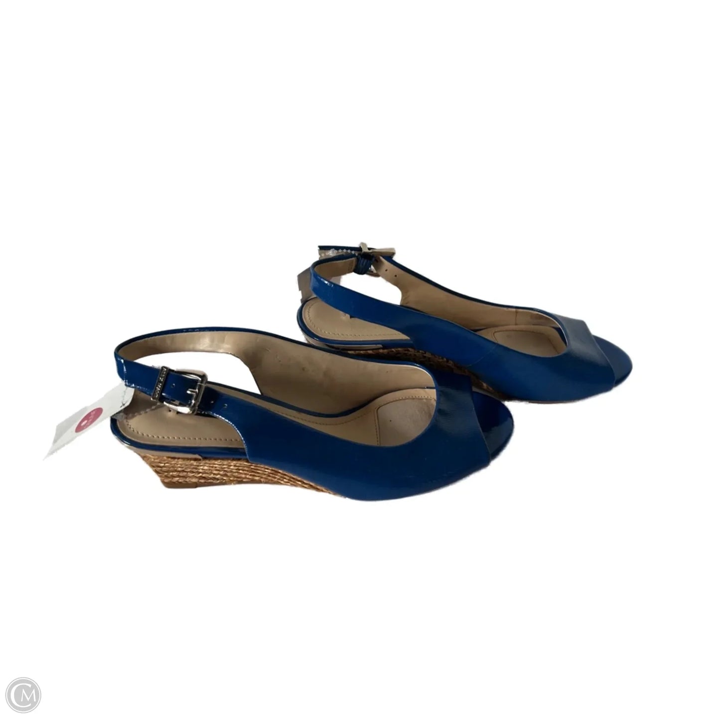 Sandals Heels Wedge By Alex Marie In Blue & Tan, Size: 8.5